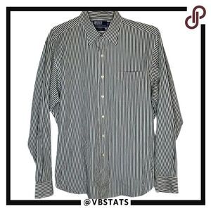 XL Hart Schaffner Marx Blue-White Plaid LS Dress Shirt